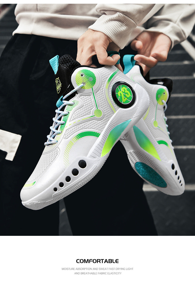 Spring Festival New Couple Casual Basketball Shoes Fashion Combat Boots Wear-resistant Shock-absorbing Campus Student Training Competition Sneakers