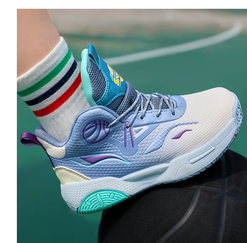 Boys' Casual Fashion Trendy Children's Shoes Non-Slip Wear-Resistant Sports Shoes for Elementary School Students Training Multi-Color Basketball Shoes