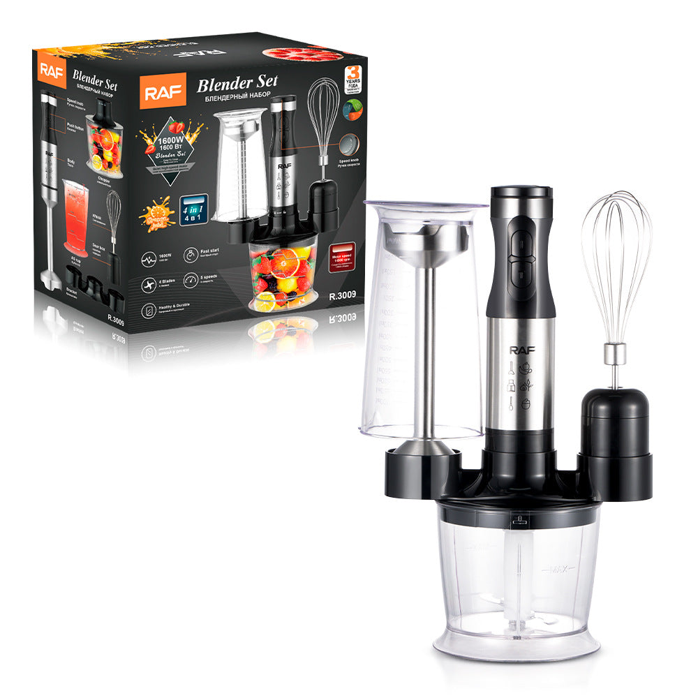RAF European Standard Multi-Functional 4-in-1 Cooking Stick Baby Food Electric Stirring Stick Cooking Machine Juicing and Cutting Vegetables