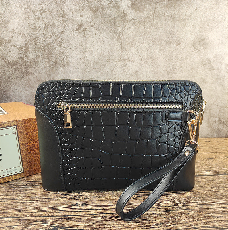 Beginner Handbag Men's Genuine Leather Handheld Smart Fingerprint Unlock Bag Business Large Capacity Clutch Bag