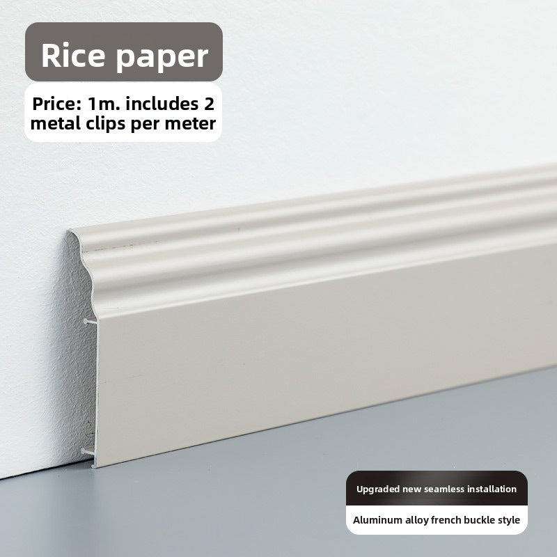 Aluminum alloy skirting board7cm Ultra-narrow double-layer snap-on skirting board, ultra-thin self-adhesive metal aluminum alloy baseboard