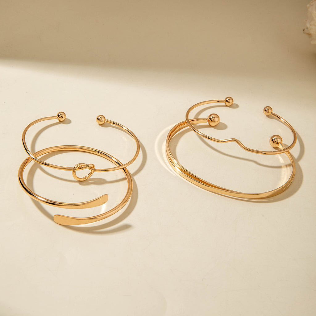 European and American Ornament Stackable Round Imitation Pearl Smooth Open Bracelet Fashion Jewelry Bracelet Wholesale