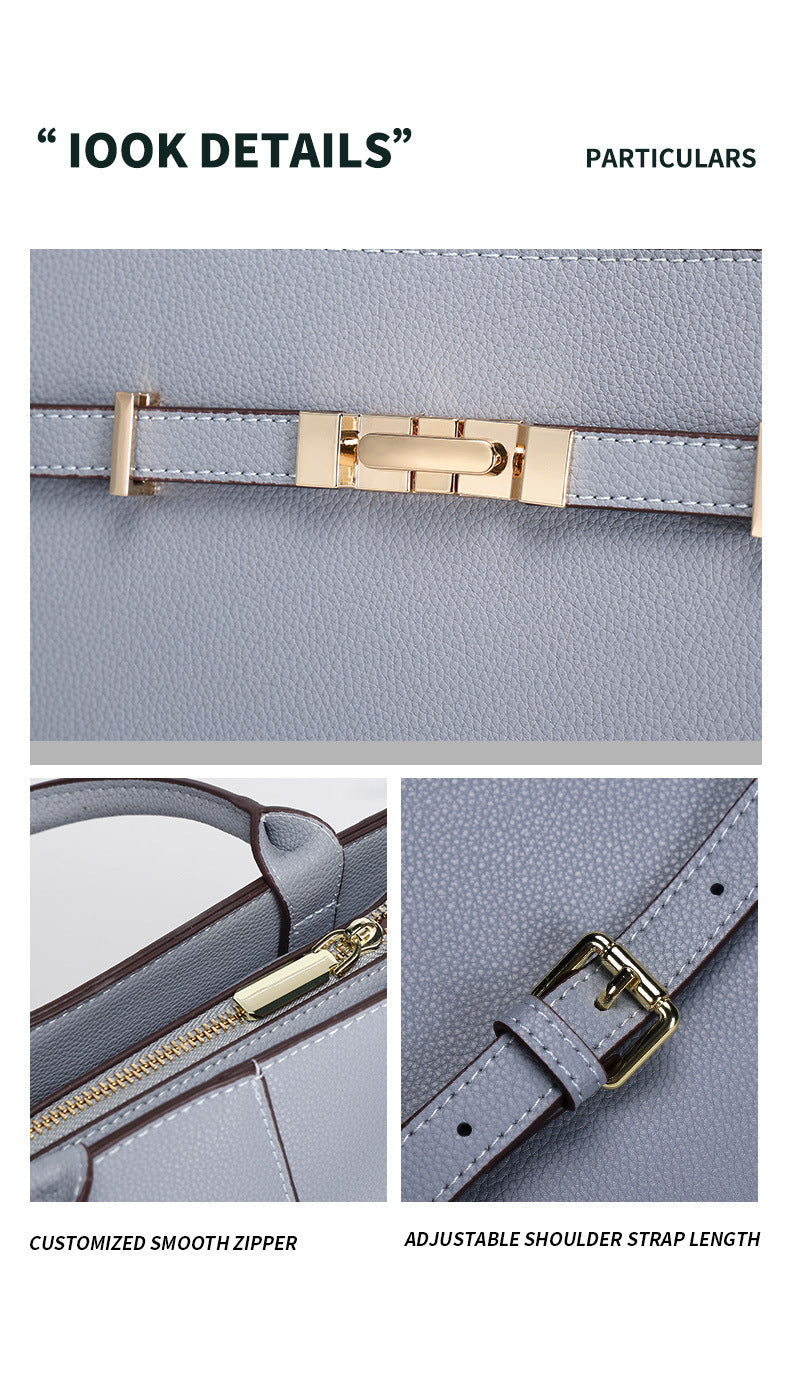 New Fashion Trendy Textured Kelly Bag for Women, Simple and Versatile European and American Style, Shoulder, Crossbody, and Handbag