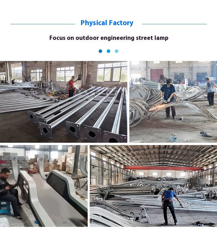 New Rural Lighting Engineering 6m Road Lamp Outdoor Solar LED Lamp Wide-Angle 4-Sided Aluminum Battery for Household Garden Use