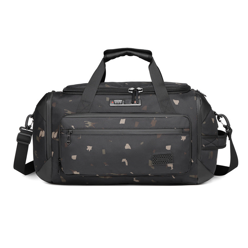 OZUKO Travel Bag Fitness Handbag Large Capacity Dry Wet Separation Can Be Inserted Into The Trolley Short Distance Business Trip Sports Men's Bag