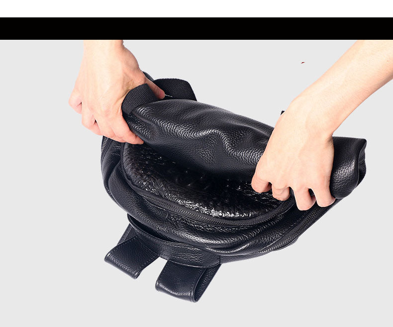 Fingerprint Unlock Men's Bag Genuine Leather Backpack Crocodile Top Layer Cowhide Business Travel Laptop Business Trip