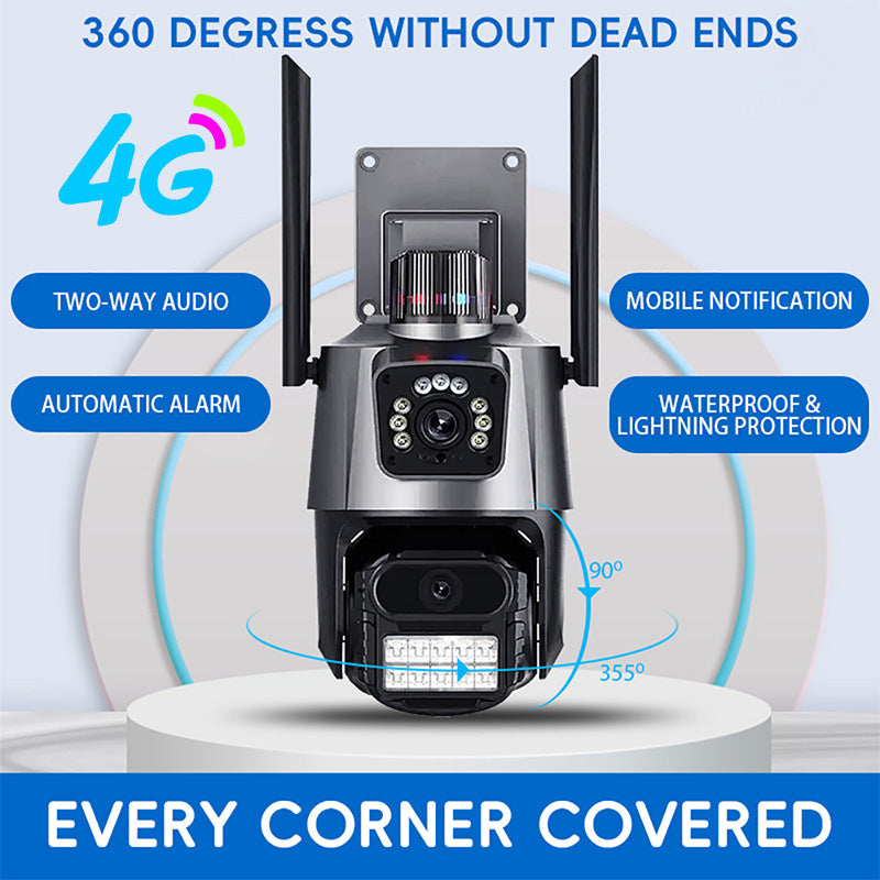 Surveillance Camera Dome Dual Screen Home Connection APP Binocular dual-lens outdoor HD wireless camera