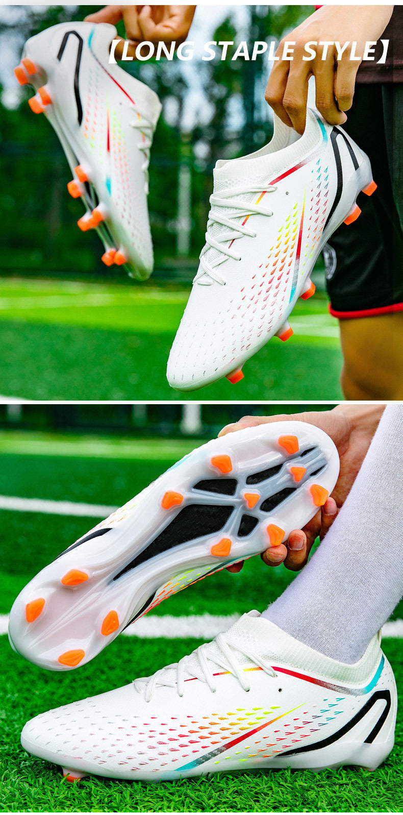 New Style Spike Soccer Shoes for Men, Students, Adults, Grass Training Long Spike Non-Slip Professional Competition Football Shoes