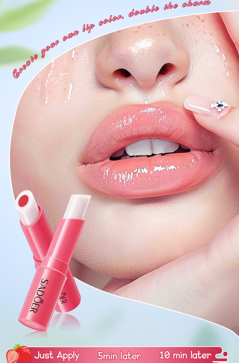 Fruit Filled Temperature Changing Lip Balm SADOER Hydrating Moisturizing Temperature Changing Lip Balm for Foreign Trade