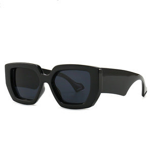 Trendy Square Frame Wide Temple Sunglasses for Women, Internet Celebrity Style Large Frame Sunglasses for Women sunglasses