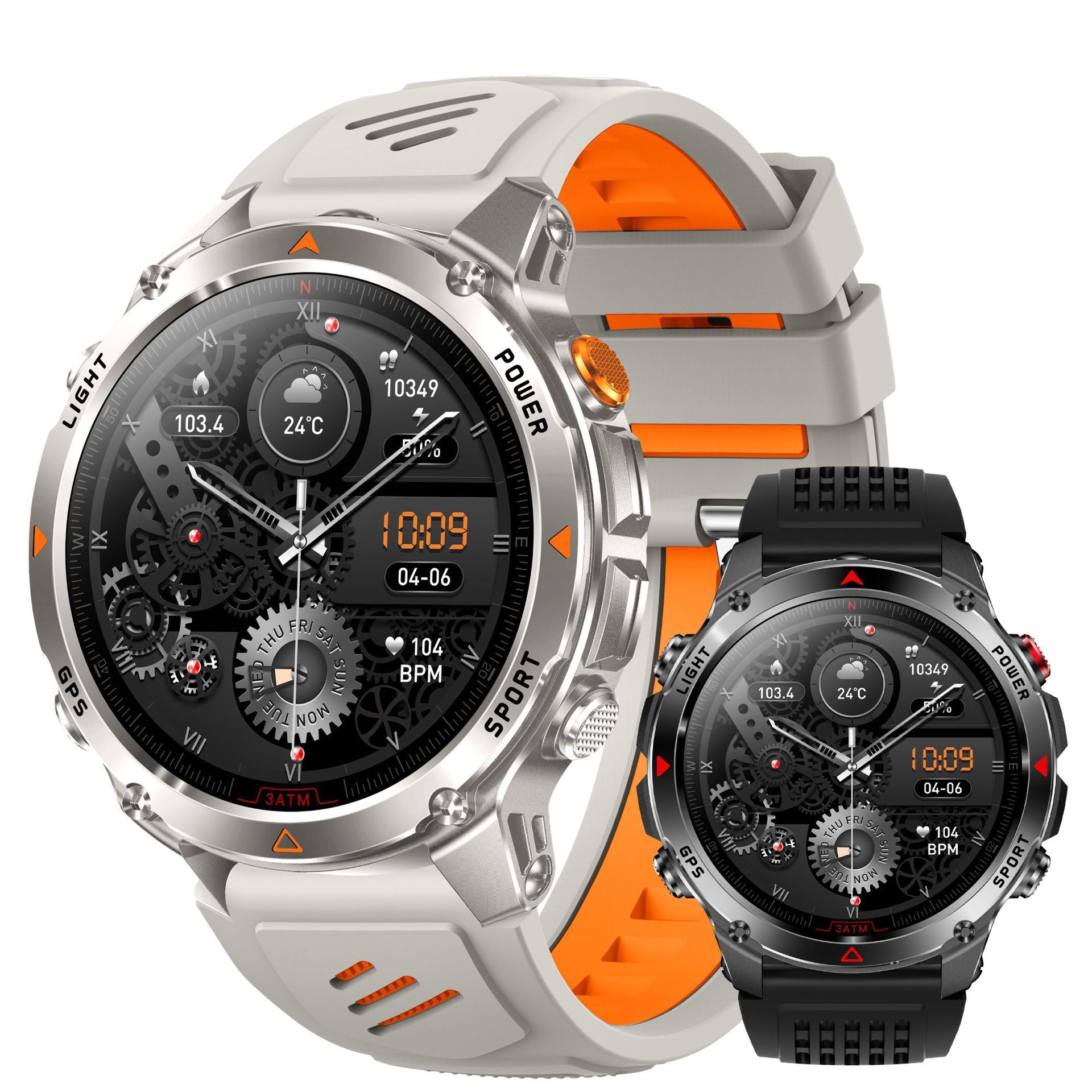 HT37Smart Watch1.46inch Bluetooth Call Heart Rate Pedometer GPS Beidou Positioning Three-Proof Sports Track
