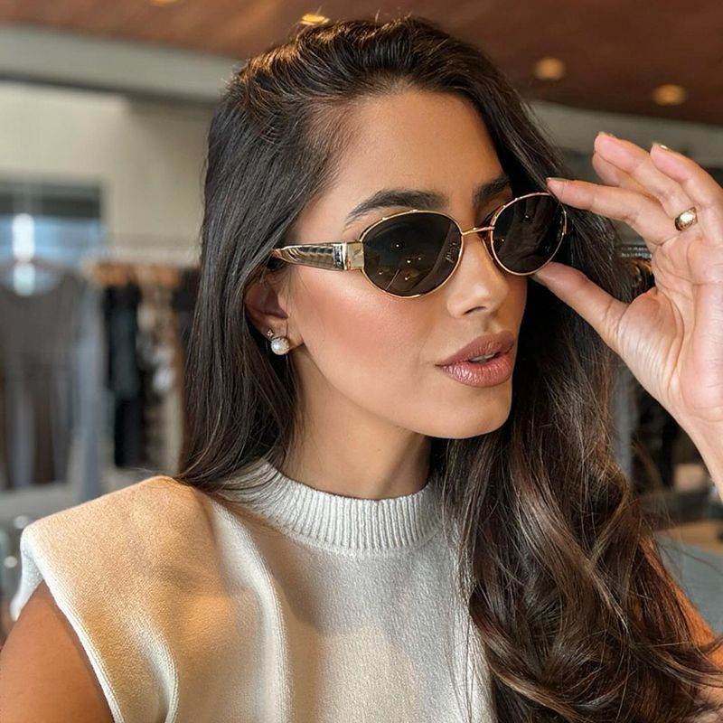 New European and American Fashion Oval Frame Sunglasses for Women High-end Sunglasses for Women Trendy Sunscreen Wholesale sunglass