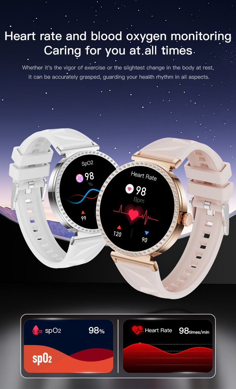 S16Smart Watch1.27inch Bluetooth Call Heart Rate Message Push Sleep Niche Full Diamond Women's Watch