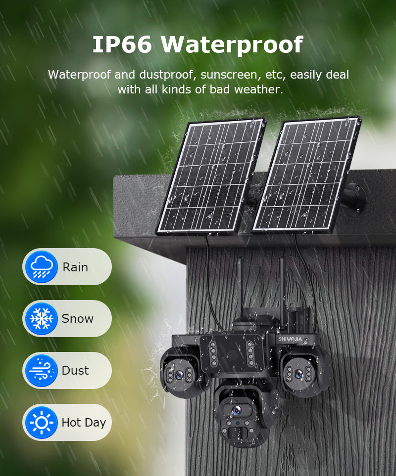 New Product AOV Low Power Consumption Trinocular Solar Camera9MP High Definition Full Color4G Solar Monitoring