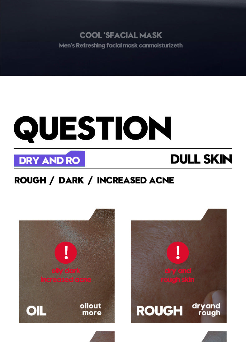 Men's Face Mask25g SADOER Cool and Refreshing Men's Hydrating Mask Stickers  Wholesale