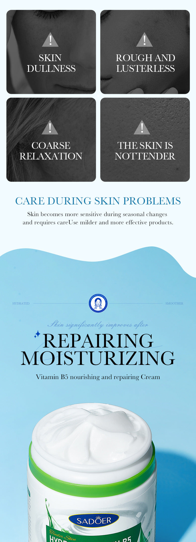 Repair cream170g SADOER Vaseline Vitamin C Hydrating and Moisturizing Face Cream Cross-Border Wholesale