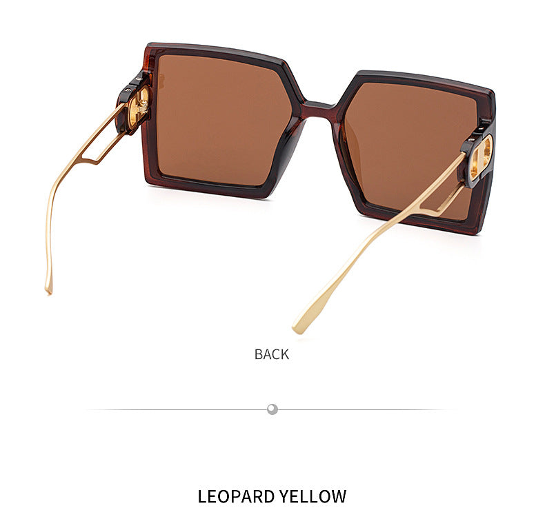 Fashion Large Frame Sunglasses for Women ins Internet Celebrity Style Square Frame Sunglasses for Women Trendy Street Photography Glasses sunglasses