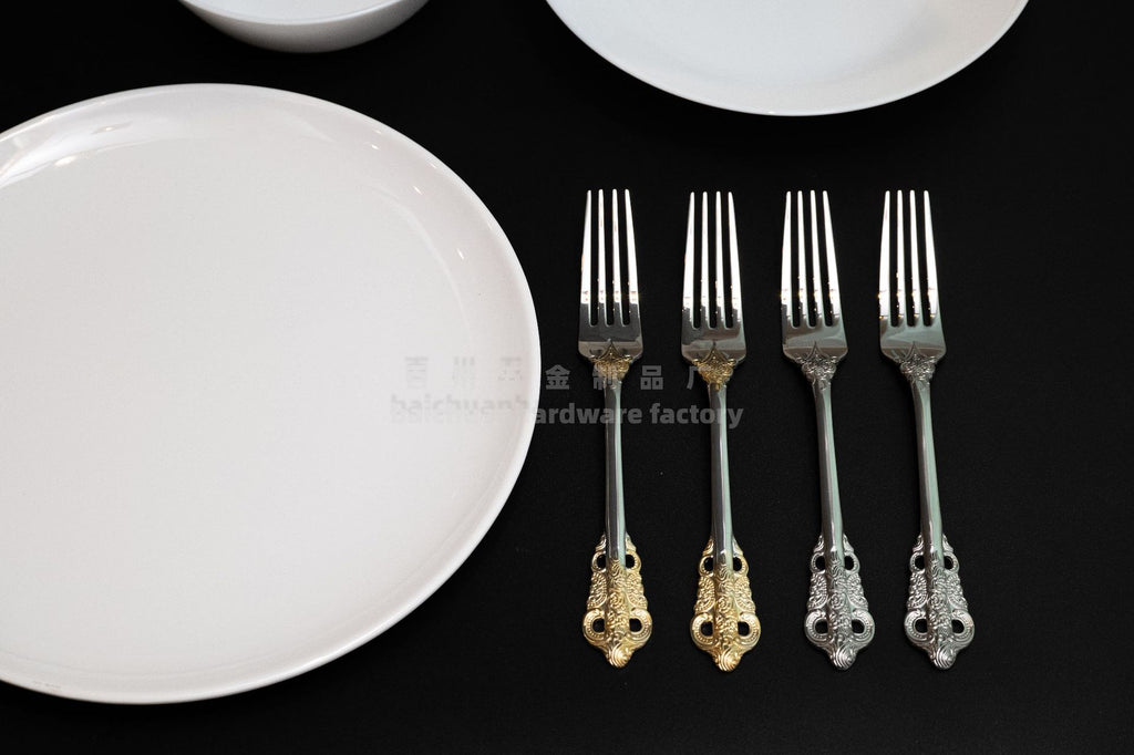 Court316Stainless Steel Tableware Cake Fruit Fork Home Hotel Dessert Fork Western Food Gift Wholesale