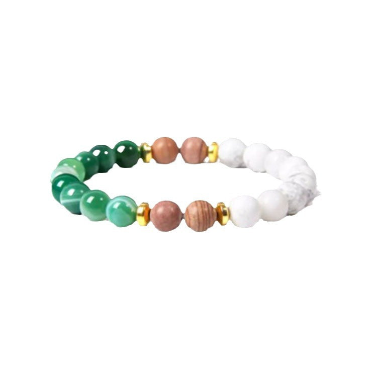 Popular Natural Stone White Pine Gold Flakes Bracelet Bracelet Unisex Bracelet Manufacturer Direct Sale