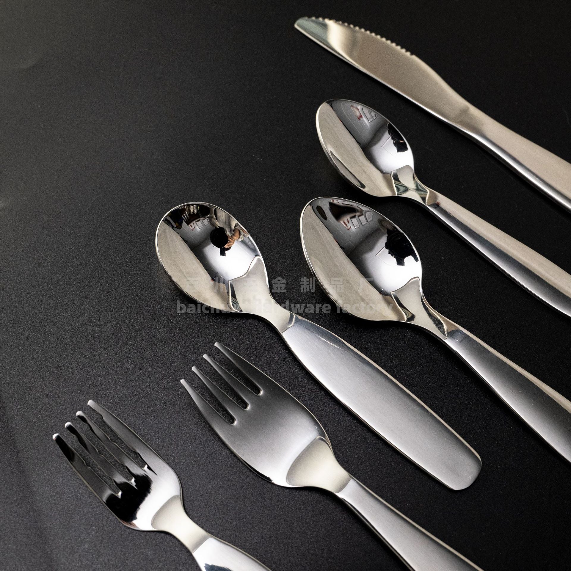 304Stainless Steel Knife Fork Spoon Children's Rice Spoon Household Baby Baby Food Spoon Fruit Fork Portable Tableware Set