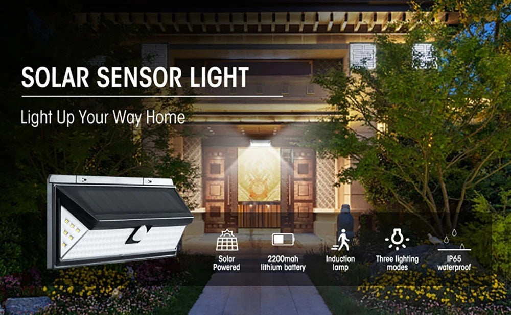 Solar Lamp118LED Outdoor Wall Light Human Body Sensing Garden Street Light Garage Light Emergency Light Courtyard