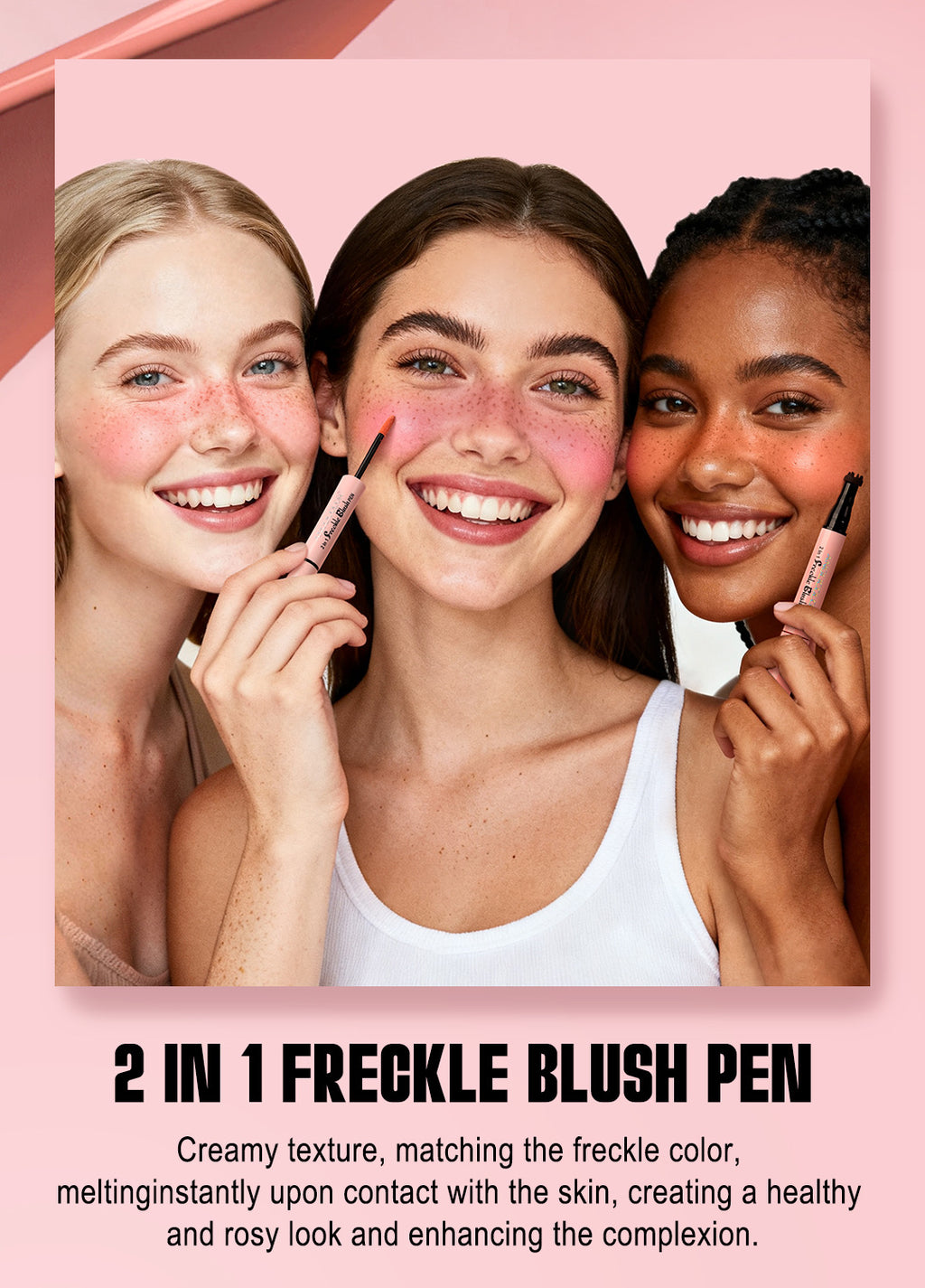 Dual-Head Freckle Pen Blush Liquid Two-in-One Natural Spot Enhancer Waterproof Long-Lasting Mole Spot Pen