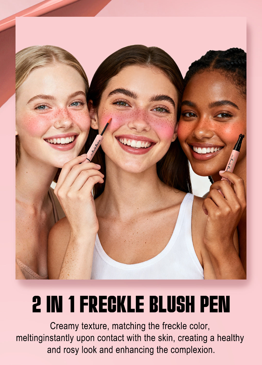 Dual-Head Freckle Pen Blush Liquid Two-in-One Natural Spot Enhancer Waterproof Long-Lasting Mole Spot Pen