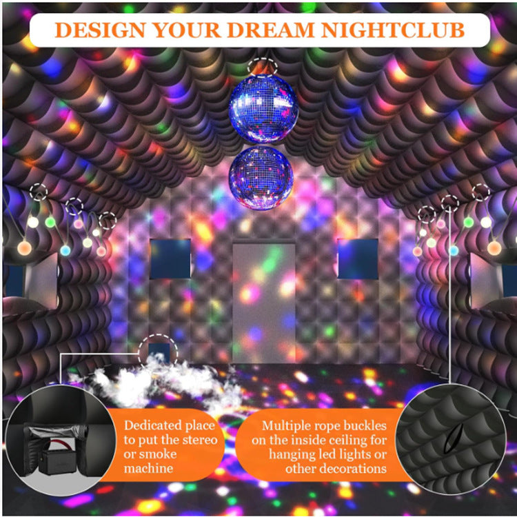 Low Price Single Fabric Inflatable Commercial Event Tent Club Colorful Spotlight Smoke Portable Inflatable Bar