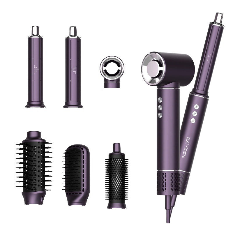 New six-in-one hair dryer for home use High Power Negative Ion High-Speed Hair Dryer Curling Hot Air Brush
