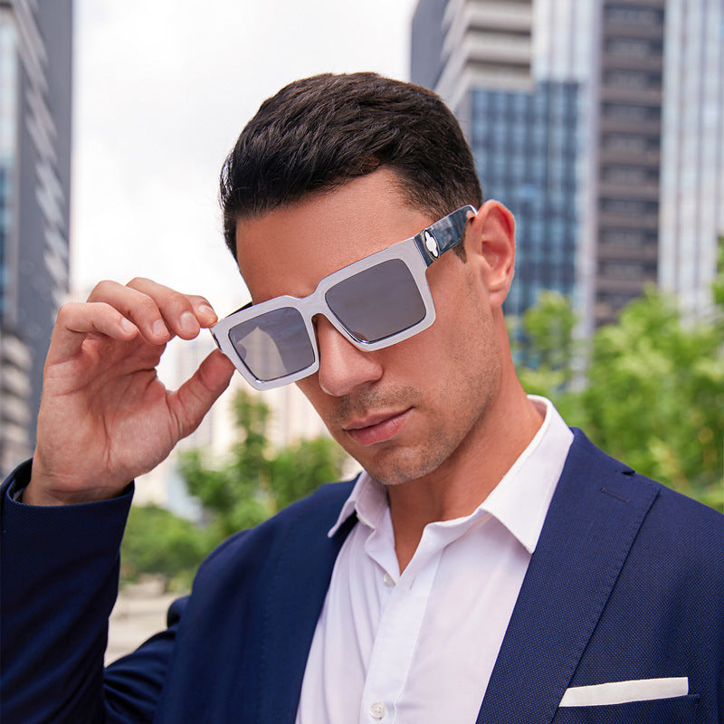 20252024 New Rich Man Sunglasses Men Trendy High-end Square Frame Sunglasses Men Glasses sunglass