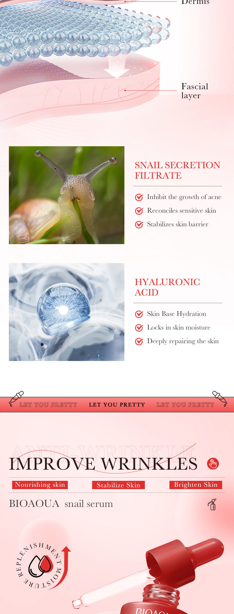 BIOAOUA Essence Series Hydrating and Nourishing Vitamins C Essence   Factory Direct Sales