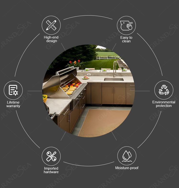 BBQ Built in Outdoor Kitchen Island Outdoor Kitchen Cabinet Grill Stone With Cover