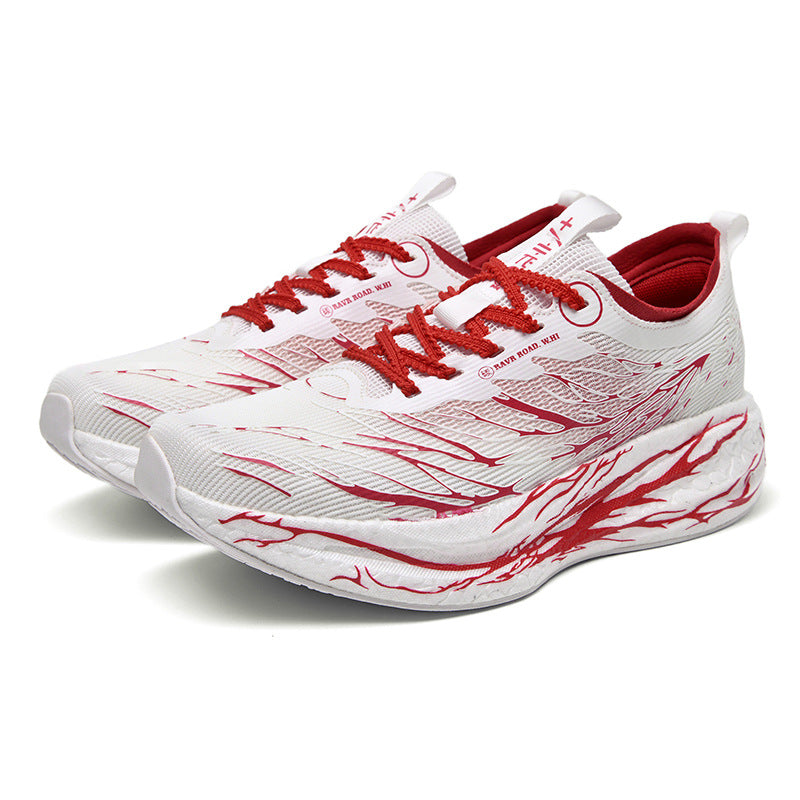Autumn New Fluorescent Parent-Child Fashion Casual Sports Shoes with Real Carbon Plate High Elasticity Cushioning Outdoor Running Shoes