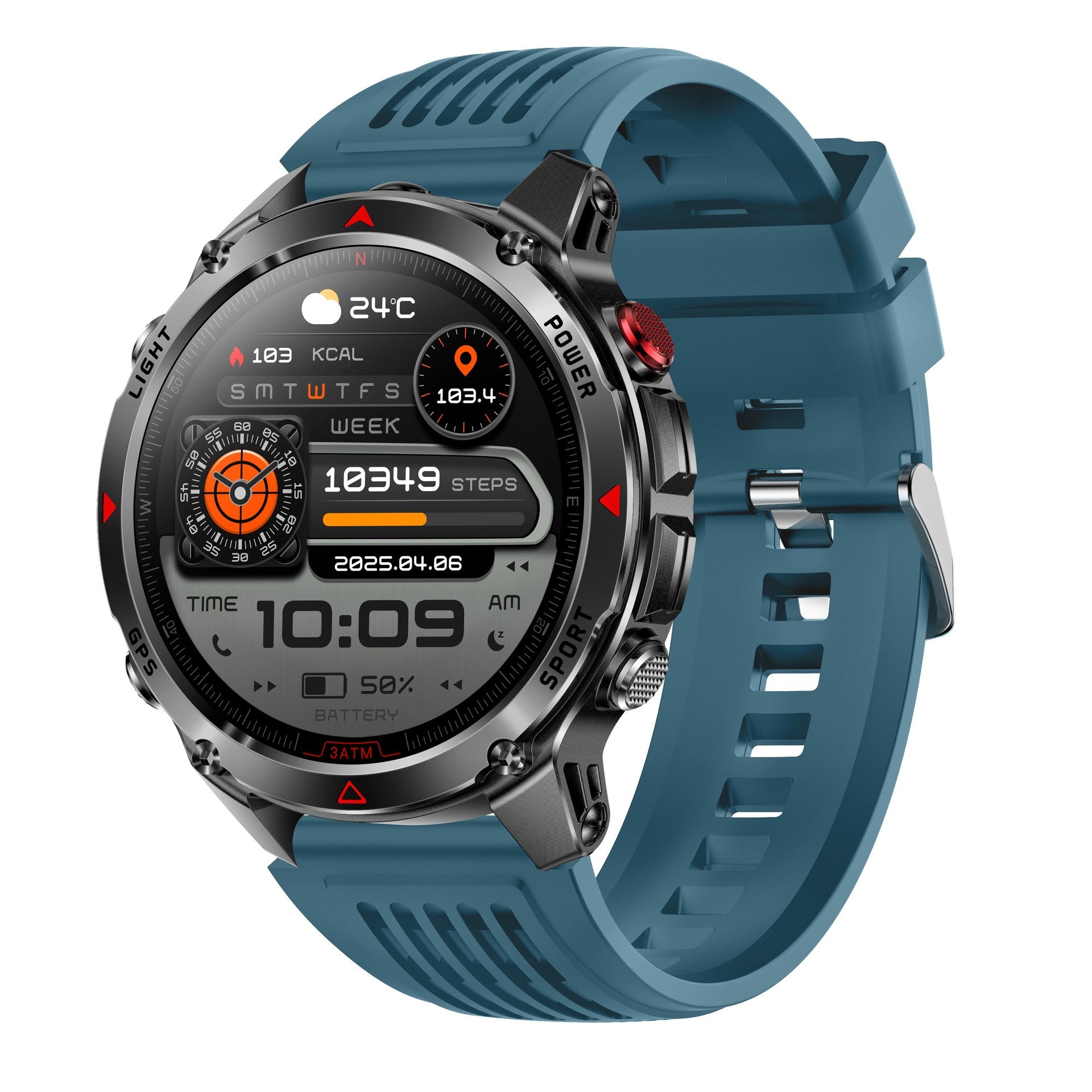 HT37Smart Watch1.46inch Bluetooth Call Heart Rate Pedometer GPS Beidou Positioning Three-Proof Sports Track
