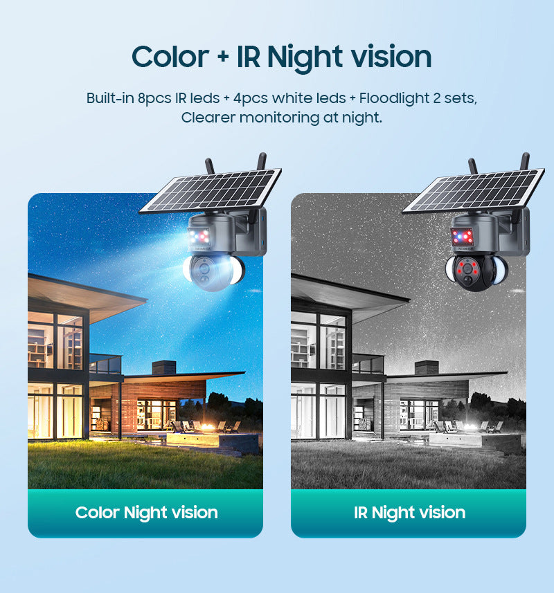 Popular 4G Solar-powered Camera Wireless WIFI Surveillance Camera Hd3MP Lighting Monitoring