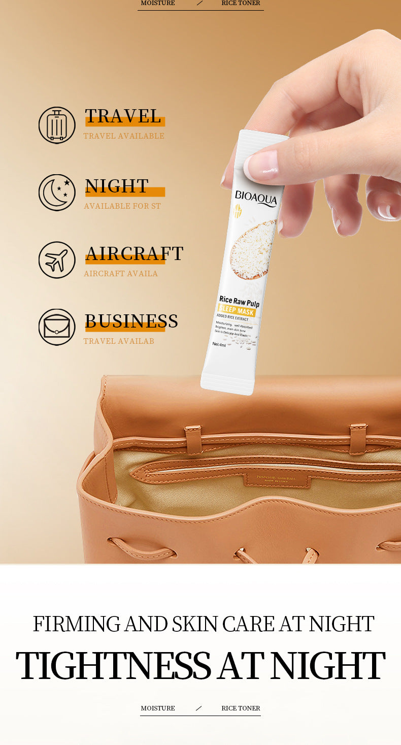 Sleep Mask BIOAOUA Rice No-Wash Apply-Off Good Night Freeze Mask Boxed  Foreign Trade Wholesale