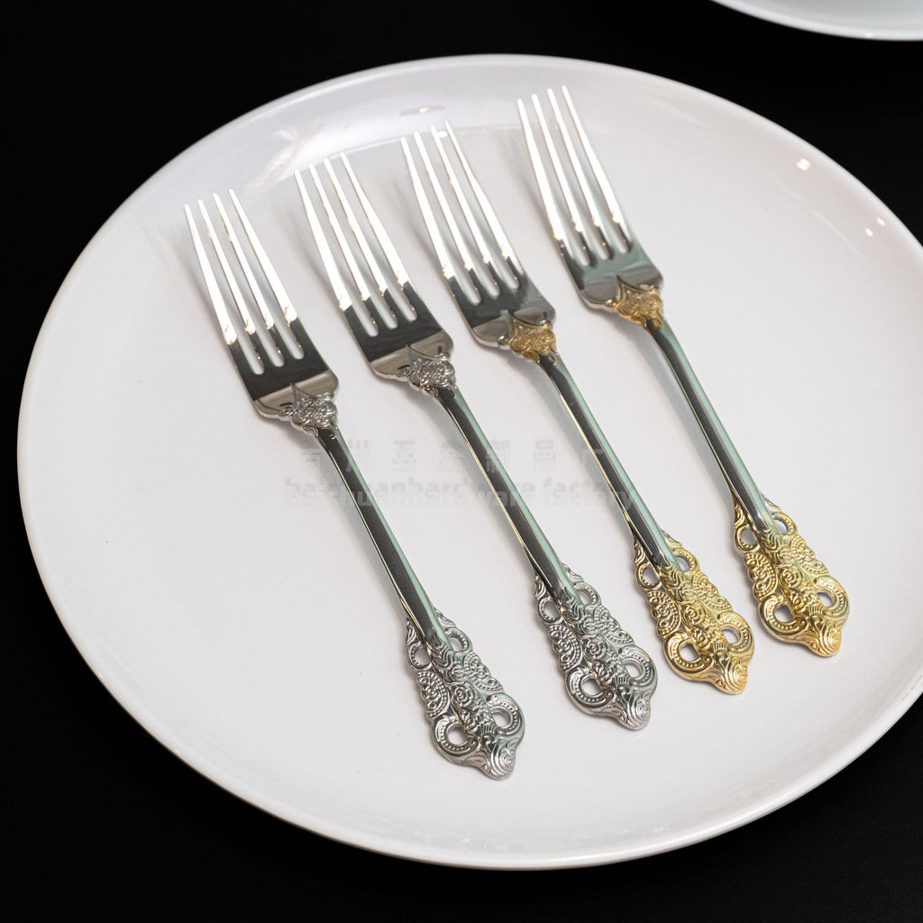 Court316Stainless Steel Tableware Cake Fruit Fork Home Hotel Dessert Fork Western Food Gift Wholesale