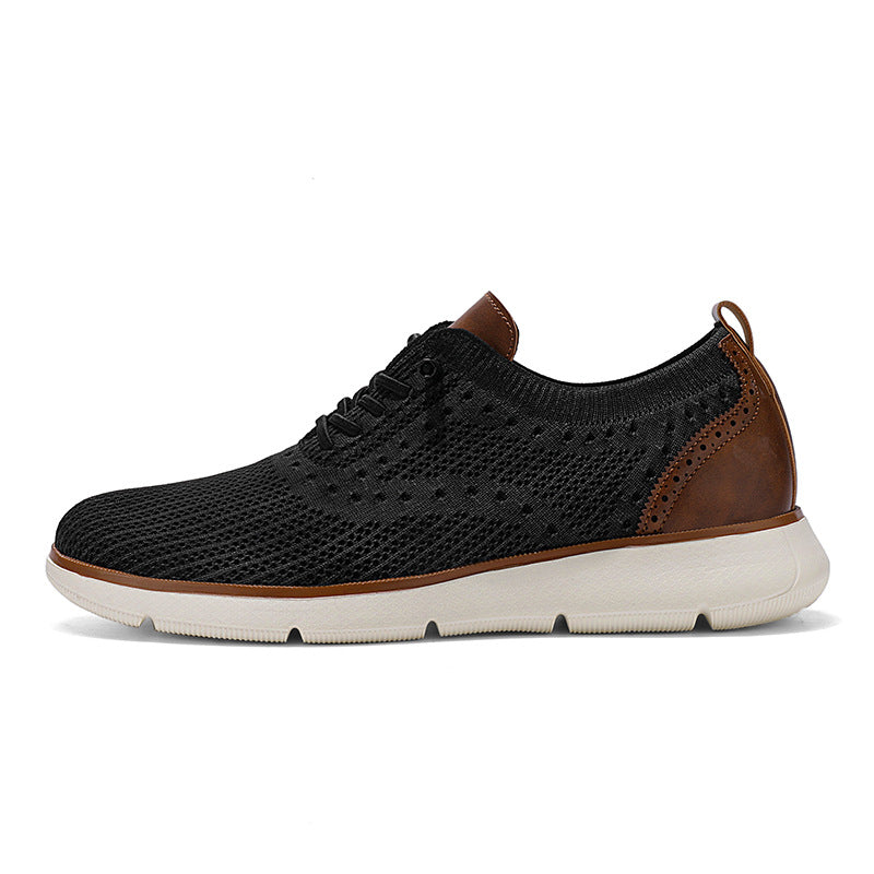 Foreign Trade Large Size Men's Shoes Lightweight Casual Sports Shoes Breathable Flyknit Mesh Loafers One-Piece Dropshipping Fashion Versatile