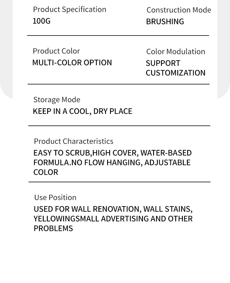 DIY Roller Paint Indoor Latex Paint Small Roller Brush Repair Paint Wall Repair Coating Small Roller Paint Water-Based
