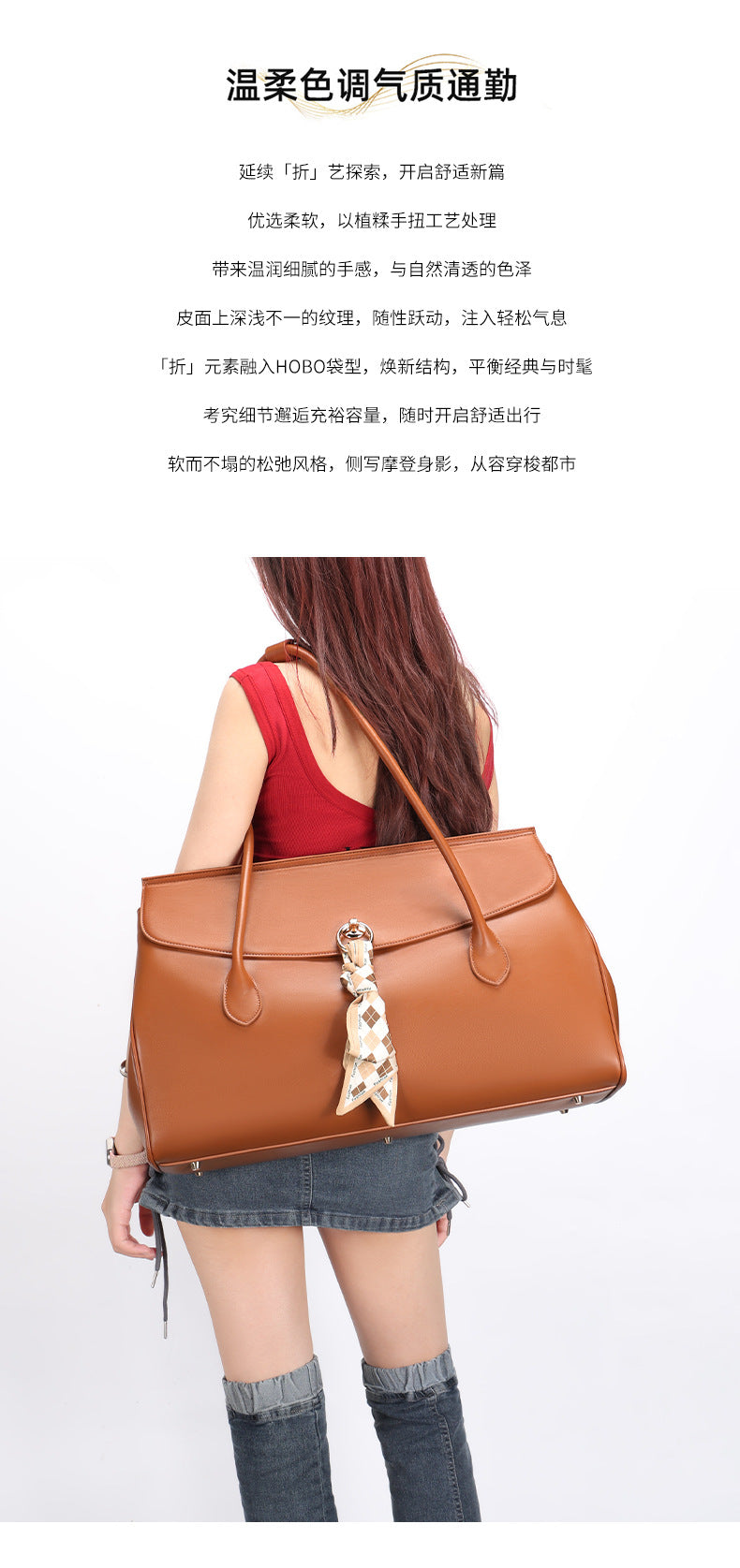 European and American New Fashion Simple Large Capacity Hand Carrying Boston Bag Women's Travel Bag Fashion All-Match Shoulder Underarm Bag