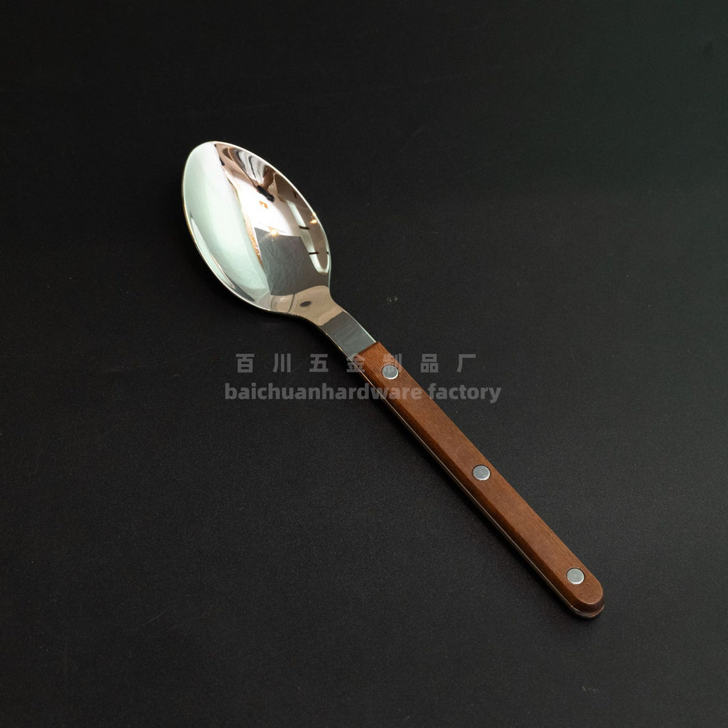 French Style Solid Wood Walnut Handle Western Cutlery Stainless Steel Knife Fork Spoon Wholesale Household Kitchen Western Restaurant