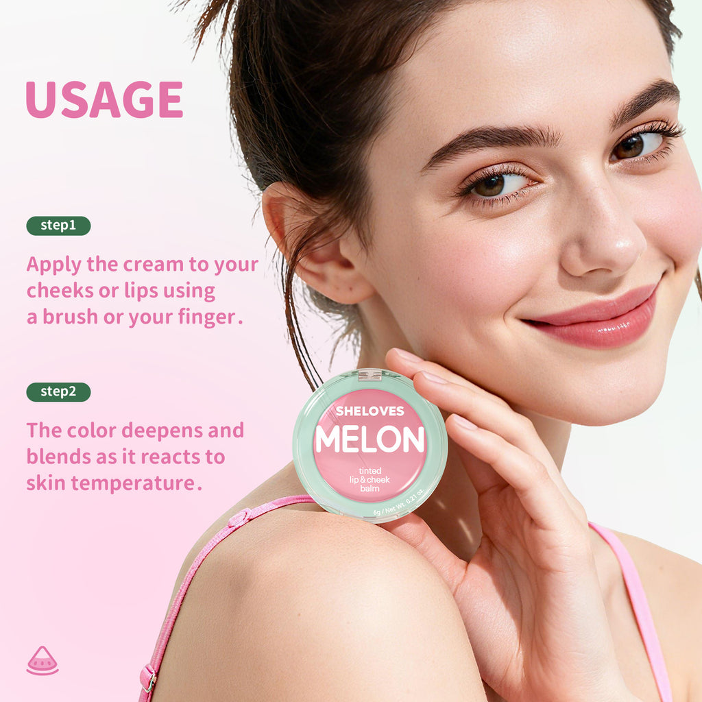 Exclusive Supply SHELOVES Temperature-sensitive Color-changing Water Gloss Blush Stick Lip and Cheek Rouge Multi-use Cream Non-liquid Blush
