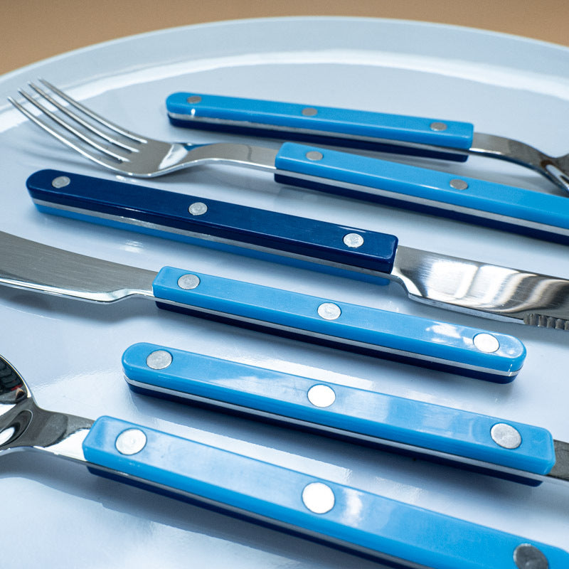 Color-Block Clip Handle Nail Dinnerware304Stainless Steel Tableware ins Nordic Style Spoon High Aesthetic6Set of Western Cutlery