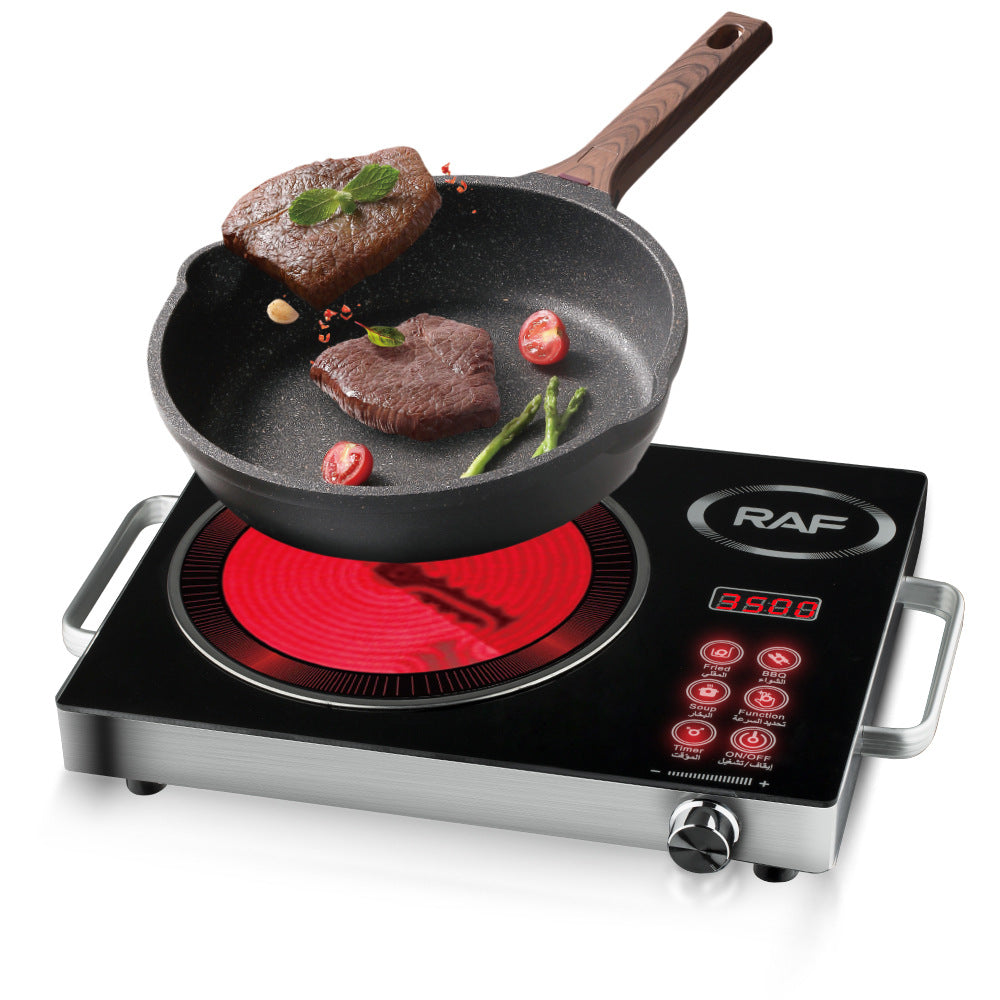 RAF European Standard Electric Ceramic Stove Household Multi-Functional High-Power Stir-Fry Hot Pot Light Wave Induction Cooker Countertop Electric Stove