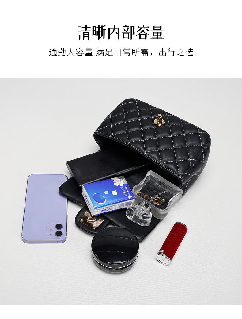 Original Design Quilted Chain Crossbody Bag for Women, Elegant Chanel Style Single Shoulder Bag, Versatile Crossbody Luxury Women's Bag