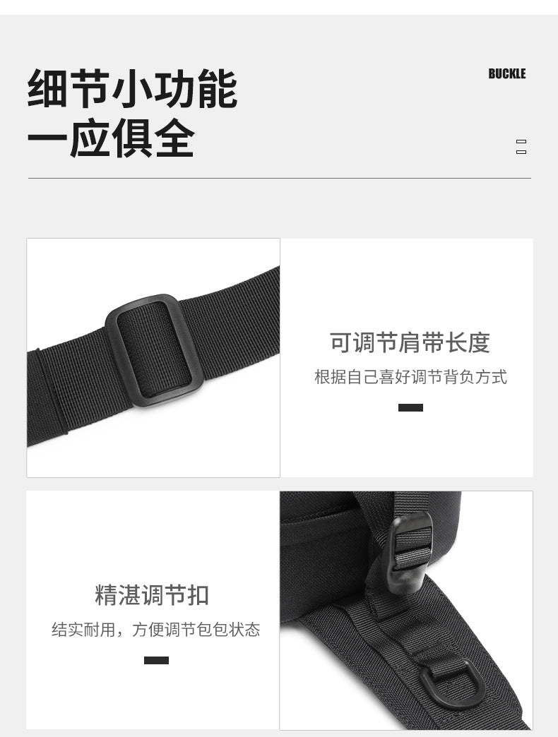 OZUKO Tactical Waist Bag Men's Crossbody Bag Multifunctional waterproof outdoor sports trendy brand portable bag