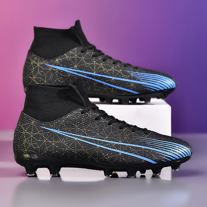 Football shoes high-top training shoes for teenagers, middle and primary school students AG Long Spike Broken Spike Rubber Spike Soccer Shoes