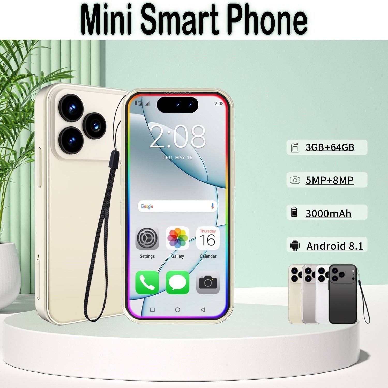 Export Mini 17promax New Mini Phone Android Smart Google Store4.0Inch3G