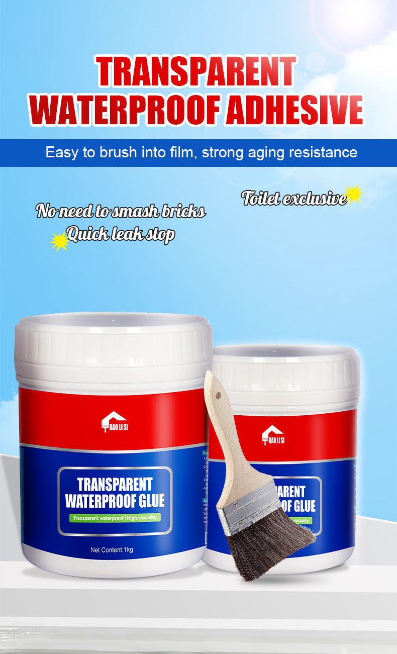 Transparent Waterproof Adhesive Roof Exterior Wall Window Sill Waterproof Leak Repair Coating Pure Acrylic Glue