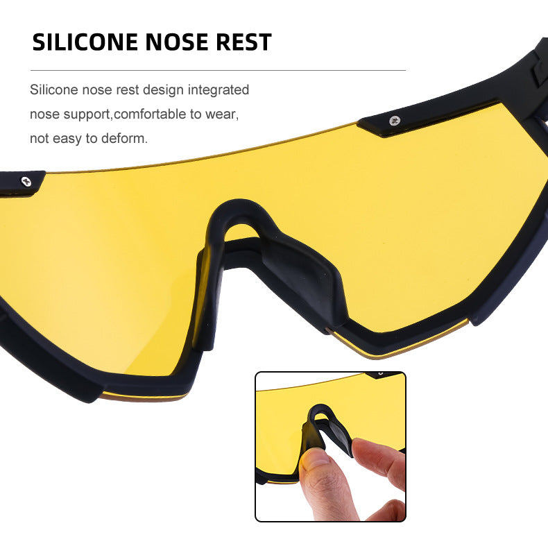New Cycling Goggles for Women, UV Protection, One-Piece Large Frame Sunglasses, Outdoor Sports Colorful Integrated Sunglasses